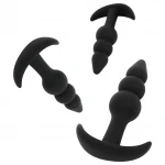 EasyToys - gömbös anál plug szett - 3 részes (fekete)