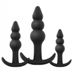 EasyToys - gömbös anál plug szett - 3 részes (fekete)
