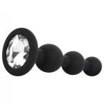 EasyToys - gyöngyös szilikon anál plug kezdőknek (fekete)
