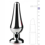 EasyToys Metal No.11 - pink köves kúp anál plug (ezüst, 3,5 cm)