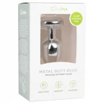 EasyToys Metal No.2 - anál plug szíves kővel (ezüst-fehér)