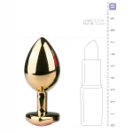 EasyToys Metal No.7 - pink köves, kúp anál plug (arany, 3 cm)