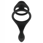 EasyToys Pleasure Ring - rugalmas péniszgyűrű és heregyűrű (fekete)