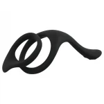 EasyToys Pleasure Ring - rugalmas péniszgyűrű és heregyűrű (fekete)