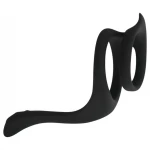 EasyToys Pleasure Ring - rugalmas péniszgyűrű és heregyűrű (fekete)