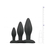 EasyToys Rocket - anál plug szett (fekete, 3 részes)