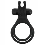 EasyToys Share Ring - vibrációs pénisz- és heregyűrű (fekete)