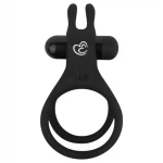 EasyToys Share Ring - vibrációs pénisz- és heregyűrű (fekete)
