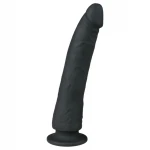 EasyToys - tapadókorongos 100% szilikon dildó (21 cm, fekete)