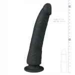 EasyToys - tapadókorongos 100% szilikon dildó (21 cm, fekete)