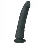 EasyToys - tapadókorongos 100% szilikon dildó (21 cm, fekete)