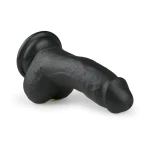 EasyToys - tapadókorongos, herés dildó (15 cm, fekete)