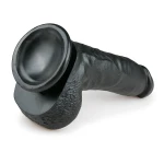 EasyToys - tapadókorongos, herés dildó (20 cm, fekete)