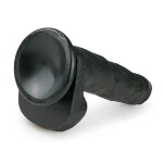 EasyToys - tapadókorongos, herés nagy dildó (26,5 cm, fekete)