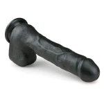 EasyToys - tapadókorongos, herés nagy dildó (29,5 cm, fekete)