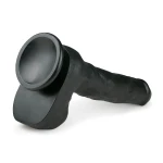 EasyToys - tapadókorongos, herés nagy dildó (29,5 cm, fekete)