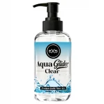 EXS AquaGlider Clear - átlátszó vízbázisú síkosító pumpás flakonban (250ml)
