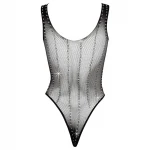 Cottelli - strasszos fekete necc body (S-L)