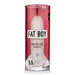 Perfect Fit - Fat Boy Micro Ribbed - péniszköpeny (15 cm, fehér)