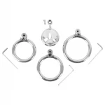 Fetish Collection - mini péniszketrec 3 cserélhető heregyűrűvel (ezüst)