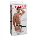 Pipedream Fetish Strap-On 8 - felcsatolható üreges vibrátor (fekete)