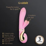 G-Vibe GRabbit - akkus, 3 motoros G-pont csiklókaros vibrátor (pink)