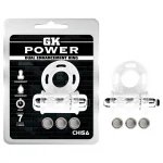 GK Power Bull Ring - vibrációs pénisz- és heregyűrű (áttetsző)