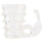 GK Power Screaming Bunny - vibrációs péniszgyűrű csiklóizgatóval (áttetsző)