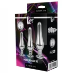 Gleaming Love - anál csúcs plug szett (ezüst, 3 részes)