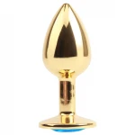 Hi-Basic Blue Gem - fém anál plug kék kristállyal (arany)