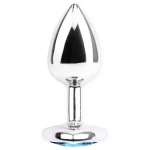 Hi-Basic Heart Gem - fém anál plug szív alakú kristállyal (ezüst)
