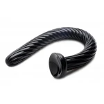 Hosed Spiral Anal Snake 19 - hosszú, tapadókorongos anál dildó (fekete)