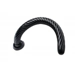 Hosed Spiral Anal Snake 19 - hosszú, tapadókorongos anál dildó (fekete)