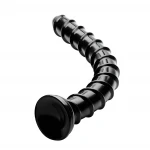 Hosed Swirl Tchick Anal Snake 18 - csavart, extra hosszú anál dildó (fekete)