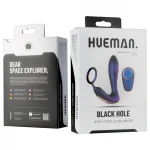 Hueman Black Hole - rádiós anál vibrátor péniszgyűrűvel (lila)