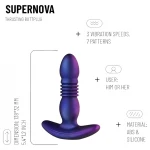 Hueman Supernova - lökő, akkus anál vibrátor (lila)