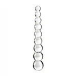 Icicles No. 2 - gömbös üveg dildó (átlátszó)