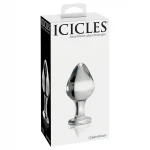Icicles No. 25 - kúpos, üveg anál plug (átlátszó)