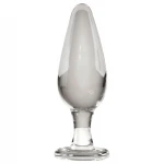Icicles No. 26 - kúpos, üveg anál plug (átlátszó)