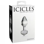 Icicles No. 44 - kúpos, üveg anál plug (átlátszó)