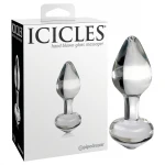 Icicles No. 44 - kúpos, üveg anál plug (átlátszó)