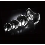 Icicles No. 47 - tripla gyöngyös, üveg anál plug (átlátszó)
