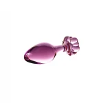 Icicles No. 48 - virágos üveg anál plug (pink)