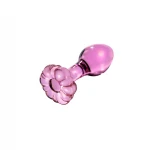 Icicles No. 48 - virágos üveg anál plug (pink)