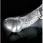 Icicles No. 61 - herés, péniszes üveg dildó (átlátszó)