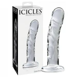 Icicles No. 62 - péniszes üveg dildó (átlátszó)