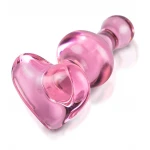 Icicles No. 75 - szíves, üveg anál plug (pink)