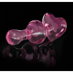 Icicles No. 75 - szíves, üveg anál plug (pink)