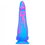 Inkipus - herés szilikon dildó - 18 cm (kék-pink)