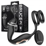 IntoYou Bruce - rádiós forgó prosztata vibrátor dupla gyűrűvel (fekete)